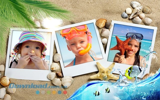 Ghép ảnh vào khung với Summer Photo Frames