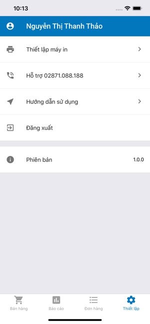 Thiết lập máy in