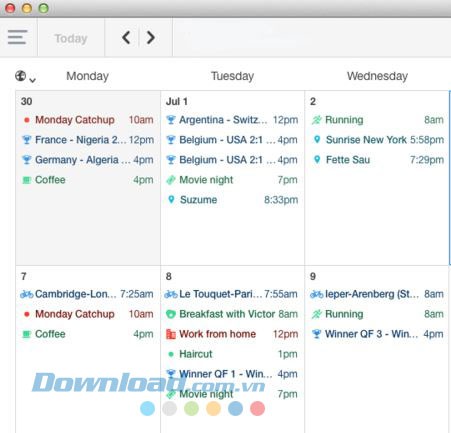 Quản lý công việc gọn gàng với Sunrise Calendar