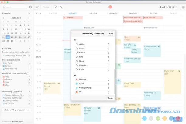 Thêm sự kiện hay vào lịch