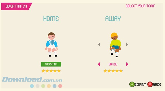 Lựa chọn đội bóng trong Super Arcade Football