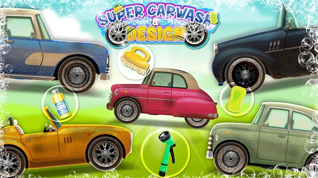 Sử dụng các công cụ có sẵn để rửa xe thật sạch trong Super Car Wash and Design