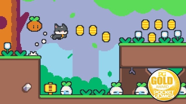 Điều khiển mèo thu thập xu và chiến đấu với kẻ thù trong game Super Cat Bros