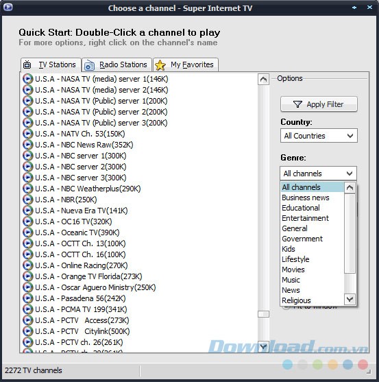 Danh sách kênh TV online