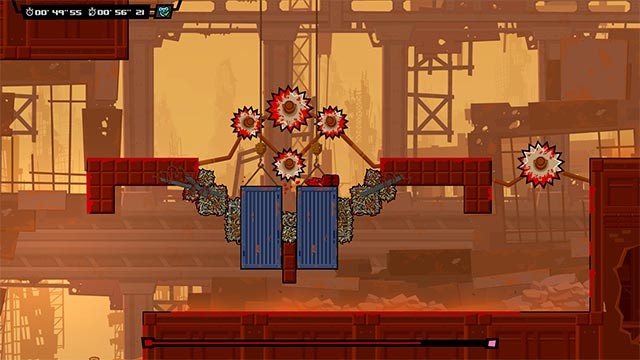 Điều khiển Super Meat Boy chạy không ngừng và chiến đấu, đánh boss