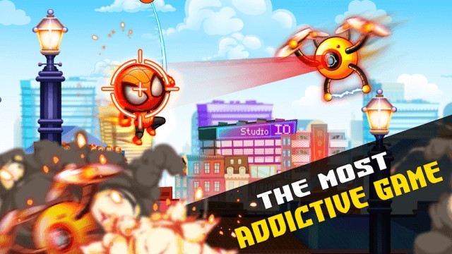 Cùng người nhện phiêu lưu khắp thành phố trong game Super Spider Hero