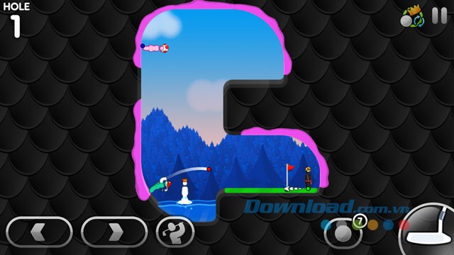 Giao diện chơi game Super Stickman Golf 3