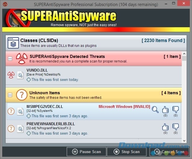 Giao diện SUPERAntiSpyware