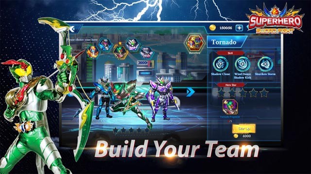 Xây dựng đội hình và lập chiến thuật chiến đấu để đánh bại kẻ thù trong Superhero Sword