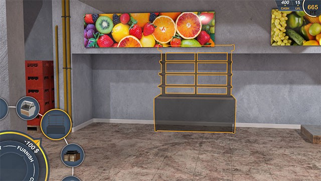 Lựa chọn đồ nội ngoại thấy để định hình phong cách riêng cho siêu thị trong Supermarket Simulator