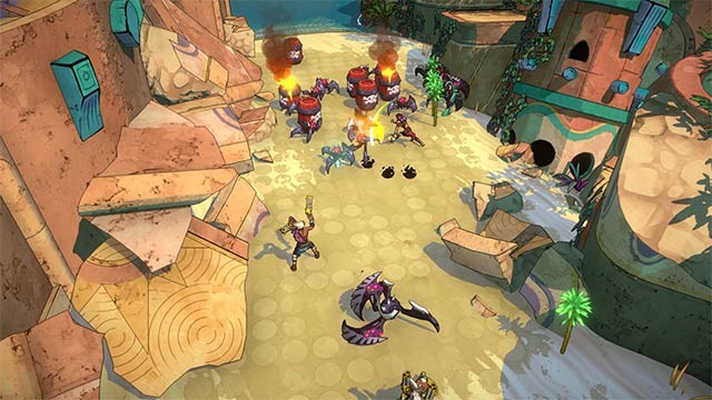 Thu thập tài nguyên, chế tạo và không ngừng phát triển nhân vật trong khi chơi Surf Punk