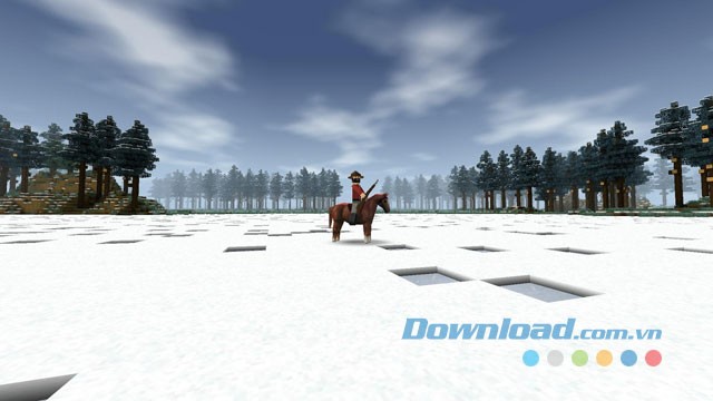 Giao diện chơi game Survivalcraft trên Android