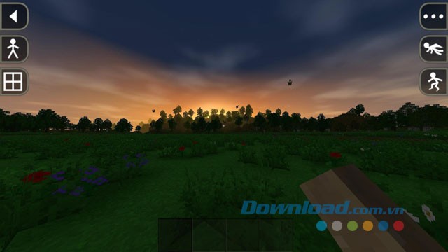 Giao diện chơi game Survivalcraft trên Android