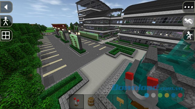 Giao diện chơi game Survivalcraft trên Android