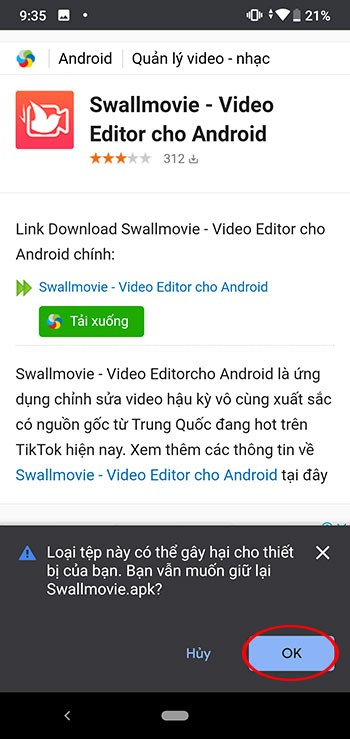Huong dan cai dat Swallmovie de lam video TikTok 7