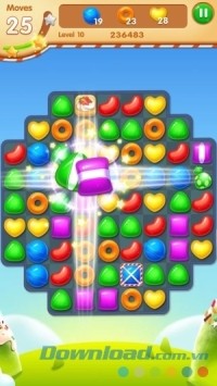 Kết hợp 3 hình đồng màu trong Sweet Candy Fever cho Android