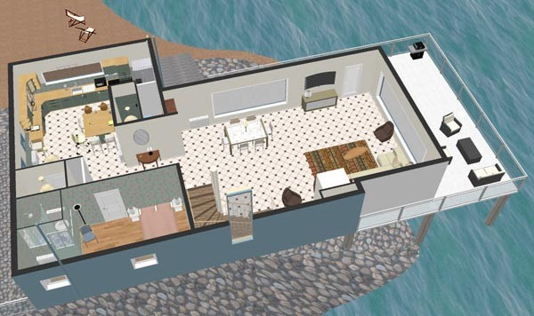 Xem phối cảnh 3D từ trên xuống với phần mềm Sweet Home 3D Free