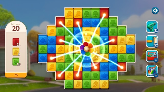 Giải quyết các màn đố phá gạch match-2 gây nghiện