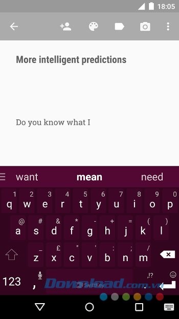 Các dựa đoán vô cùng thông minh của Swiftkey Neural Alpha