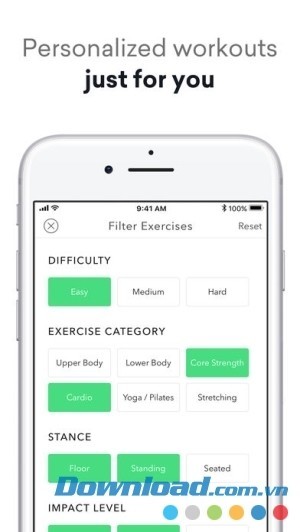 Lọc các bài luyện tập để phù hợp với yêu cầu của bạn