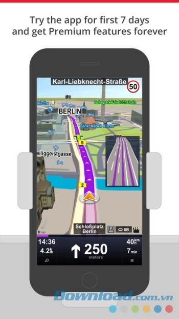 Phiên bản Sygic Car Navigation dùng thử 7 ngày miễn phí