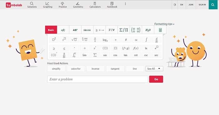 Symbolab sẽ giúp học sinh giải toán dễ dàng thông qua các bước giải chi tiết