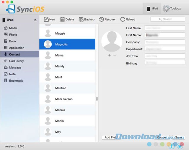 Sao lưu và đồng bộ danh bạ