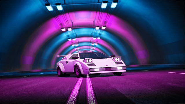 Game SYNTHALGIA: Retro Arcade Racing sở hữu đồ họa tông màu neon cổ điển và cuốn hút