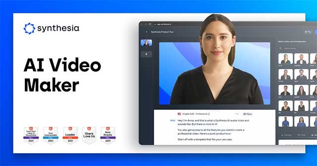 Synthesia là nền tảng tạo video chất lượng studio với hình đại diện AI