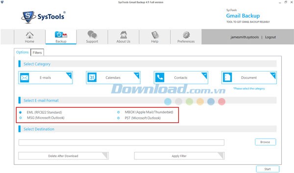 SysTools Gmail Backup
