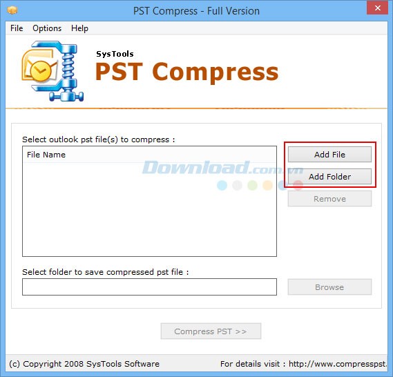 SysTools PST Compress