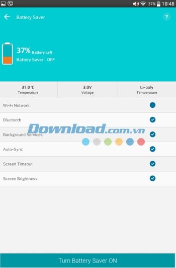 Module tiết kiệm pin của Systweak Android Cleaner