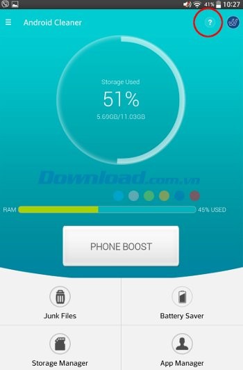 Giao diện ứng dụng Systweak Android Cleaner