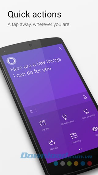 Thao tác nhanh để gọi Cortana