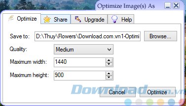 Các tùy chọn nén ảnh nâng cao