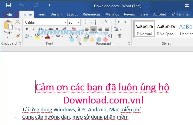 Chọn File