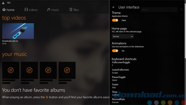 Tùy chỉnh giao diện của VLC cho Windows 8