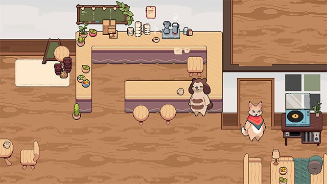 Quản lý quán cafe ấm cúng trên nền đồ họa pixel dễ thương với Tailside