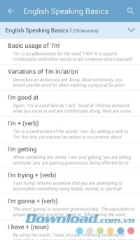 Giao diện TalkEnglish Offline cho Android