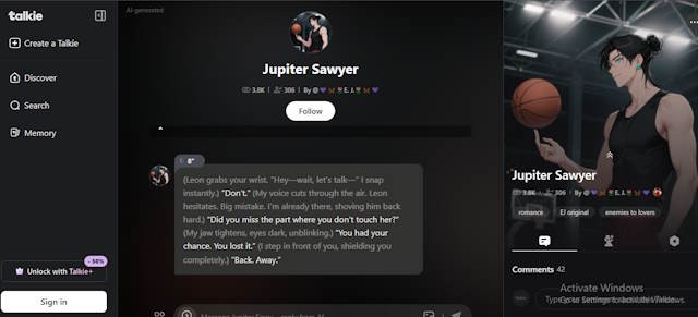 Chat trực tiếp bằng văn bản hoặc giọng nói với nhân vật AI