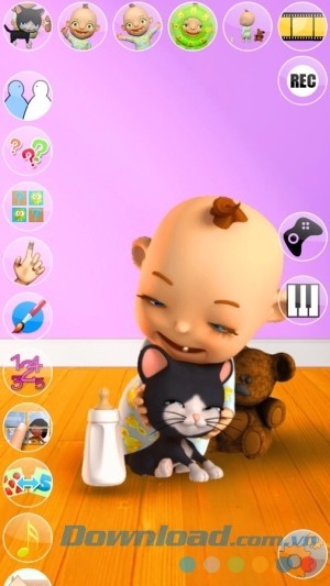 Chơi đùa cùng em bé trong Talking Baby Games for Kids cho Android