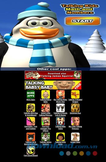 Giao diện học toán của ứng dụng