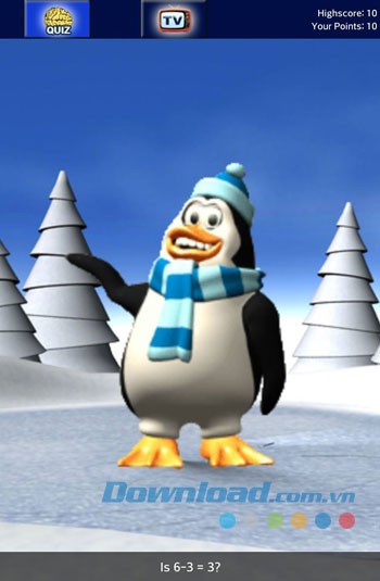 Giao diện học toán của ứng dụng