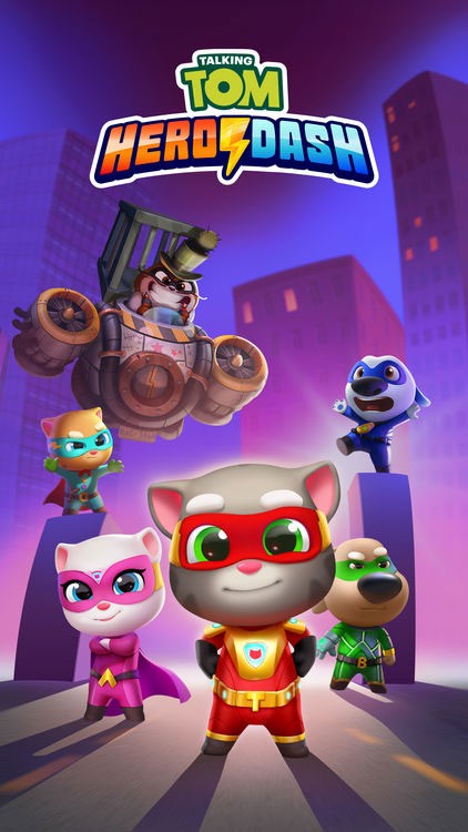 Game mèo Talking Tom chạy bất tận giải cứu Trái Đất - Talking Tom Hero Dash