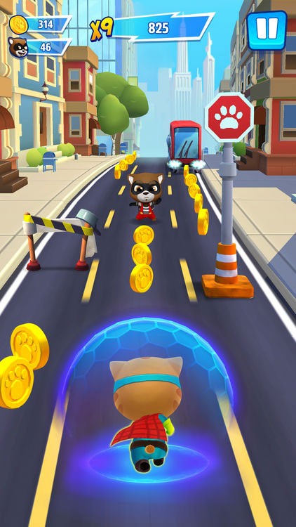 Sử dụng power-up và đánh bại băng đảng gấu mèo