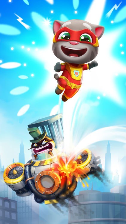 Giúp Tom khôi phục lại thành phố và các tòa nhà bị lũ gấu mèo phá hoại