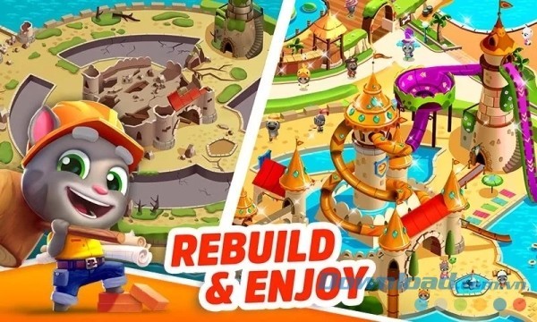 Talking Tom Pool cho Android chắp cánh ước mơ xây dựng công viên nước hấp dẫn nhất hành tinh của tất cả mọi người