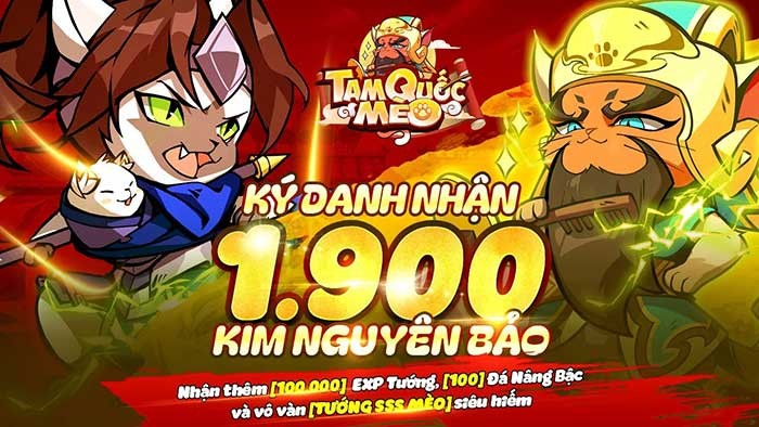 Tải game Tam Quốc Mèo nhận ngay phúc lợi cực hấp dẫn cho tân thủ