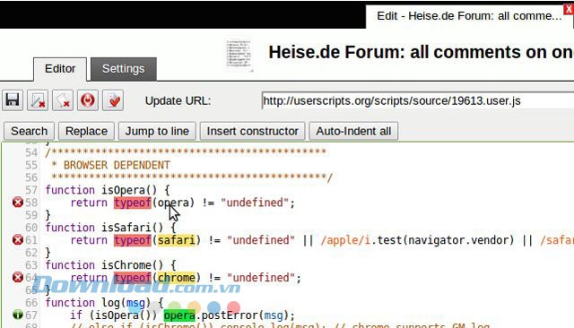 Trình biên tập kịch bản của Tampermonkey