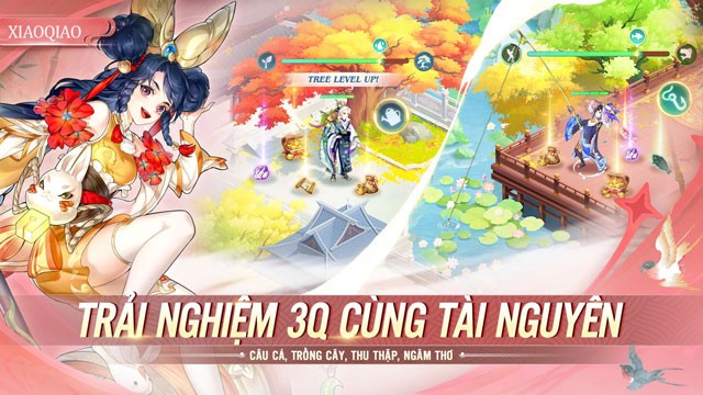 Trải nghiệm 3Q cùng tài nguyên - Câu cá, trồng cây, thu thập, ngâm thơ